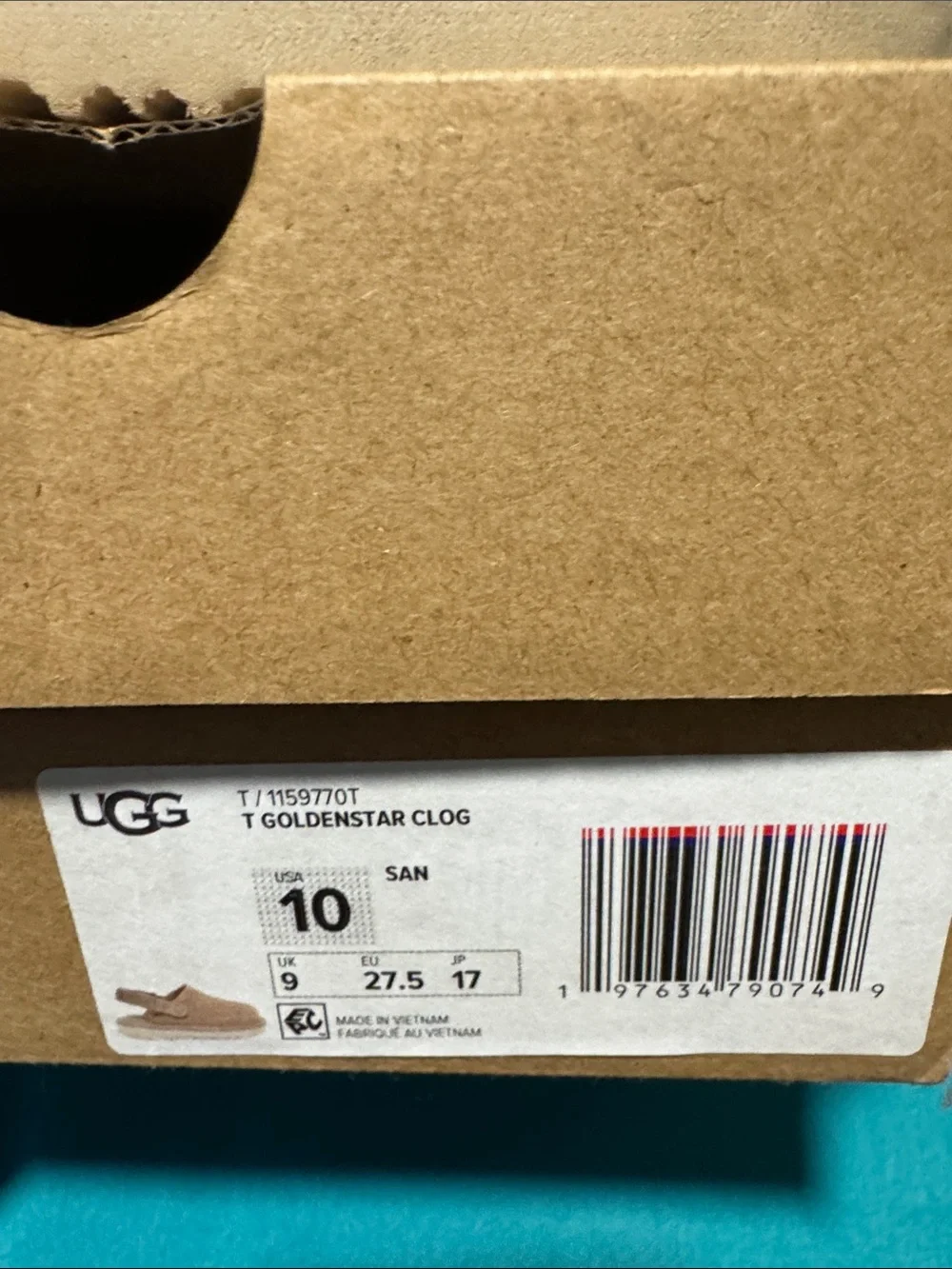 UGG Kids Tan Suede Slip-On Clog with Back Strap